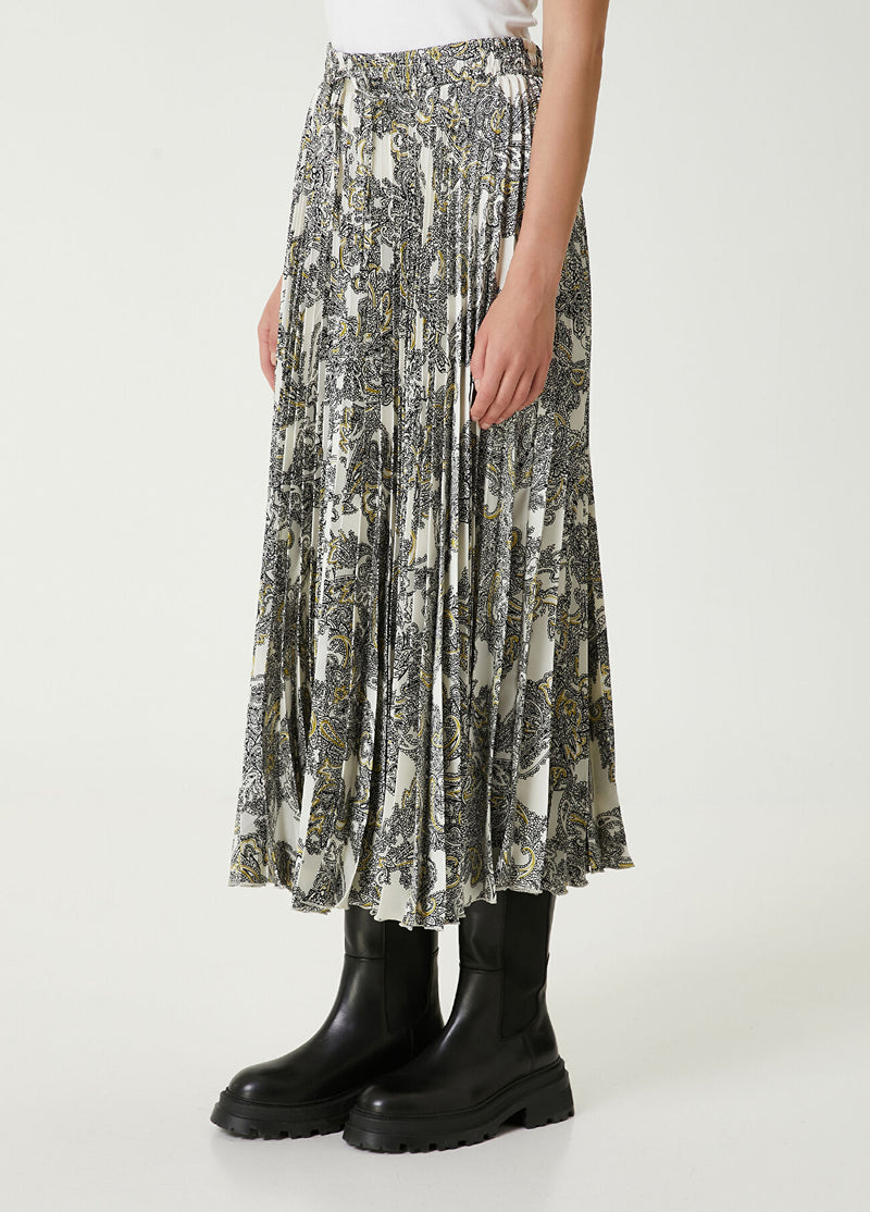 Beymen Club Paisley Patterned Pleissoleil Midi Skirt Ecru