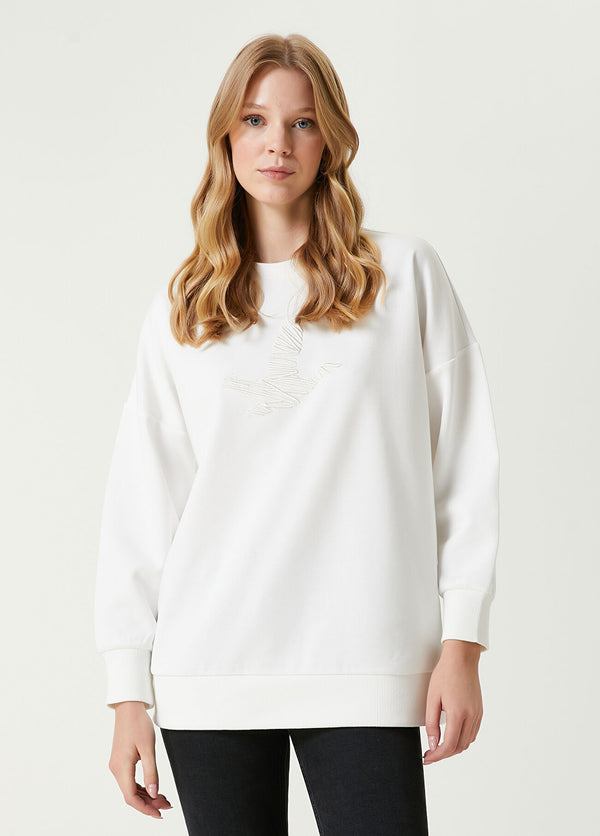 Beymen Club Logo Embroidered Sweatshirt White