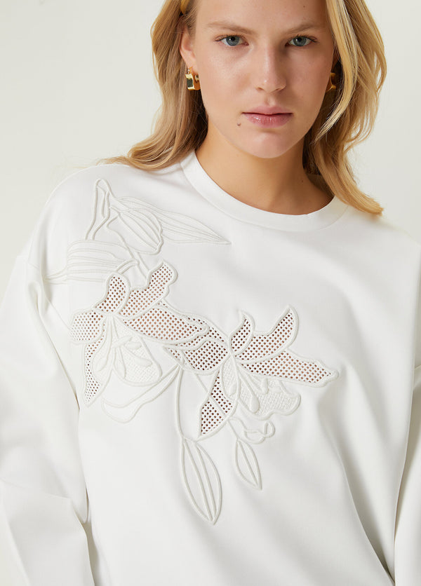 Beymen Club Lily Embroidered Sweatshirt Off White