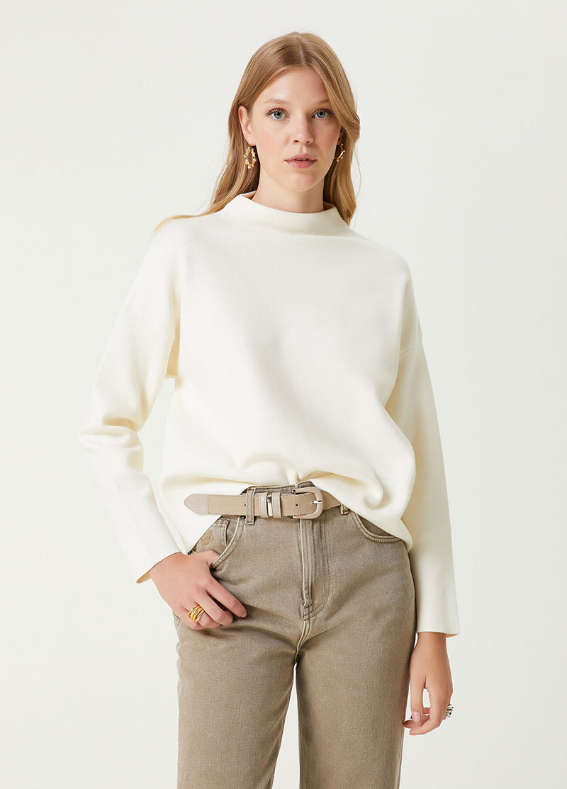 Beymen Club Solid High Neck Sweater Off White