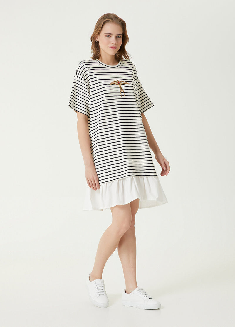 Beymen Club Stripe Pattern Short Dress Navy-White