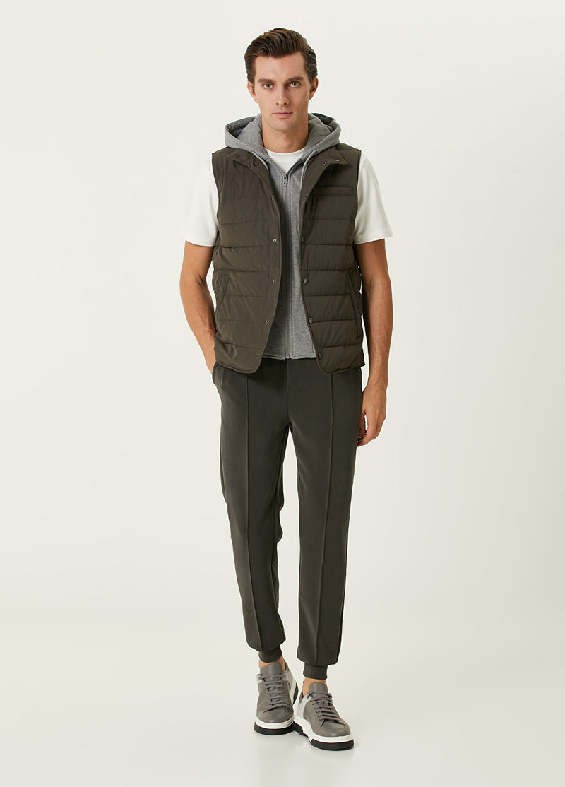 Beymen Club Men Dark Hooded Vest Khaki