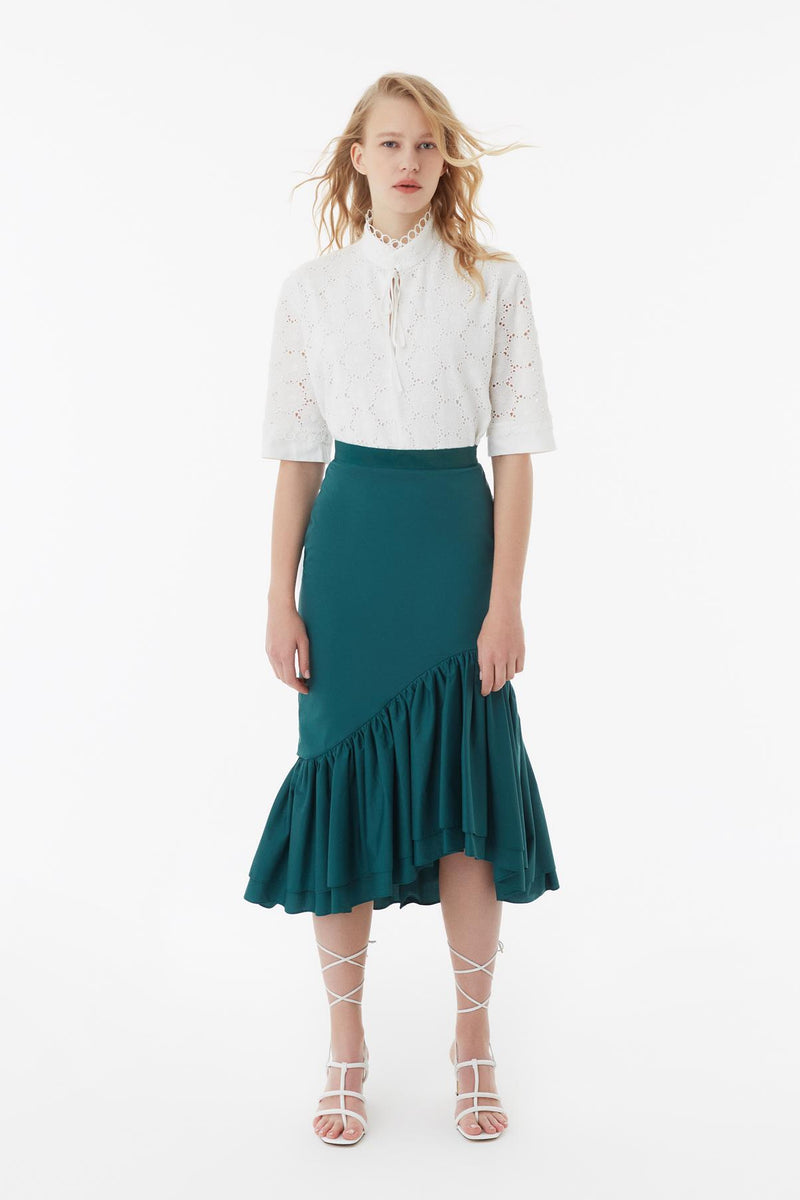 Exquise Skirt Pleat Green - Wardrobe Fashion