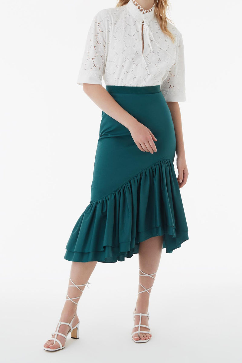 Exquise Skirt Pleat Green - Wardrobe Fashion