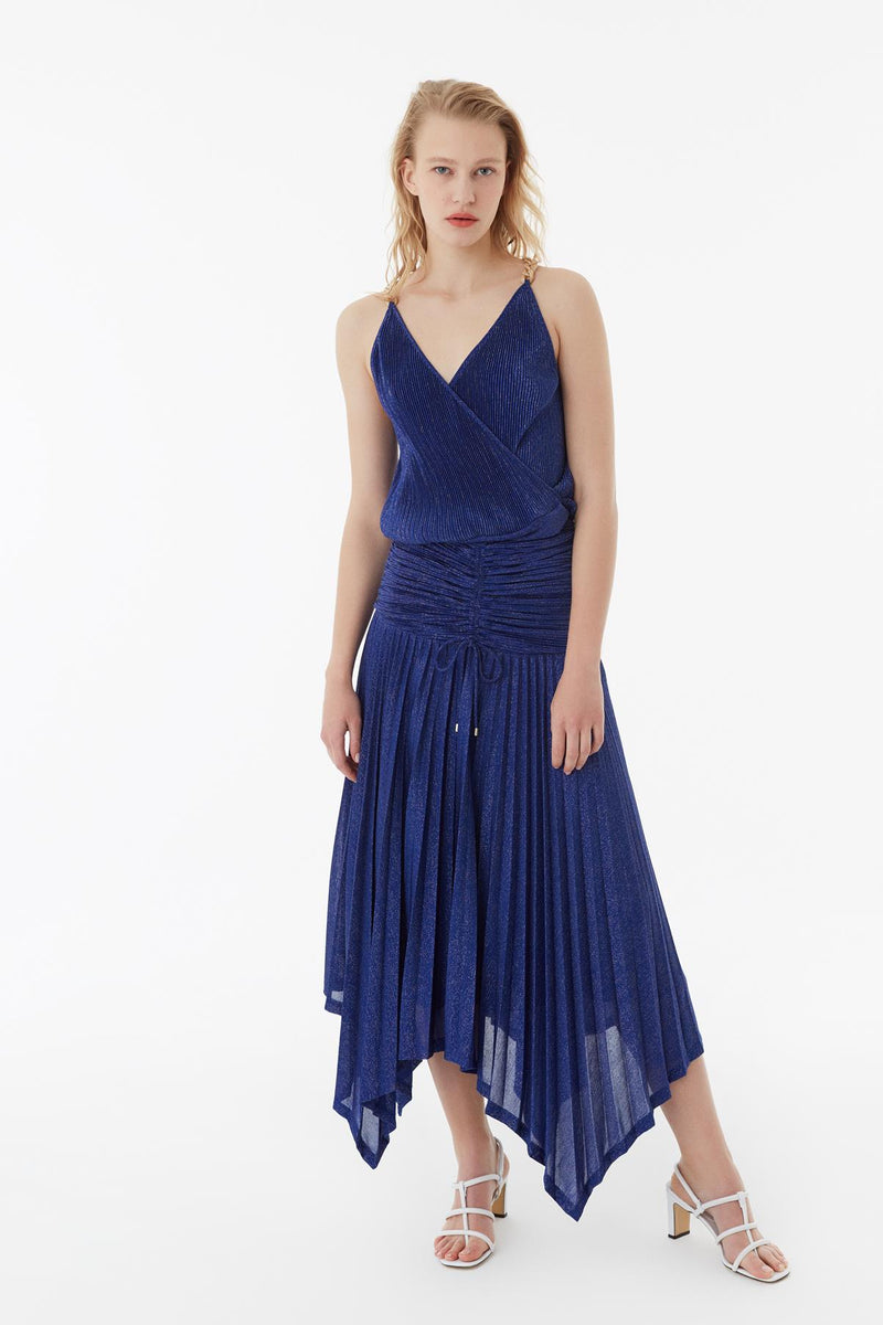 Exquise Skirt Pleat Flayered Blue - Wardrobe Fashion