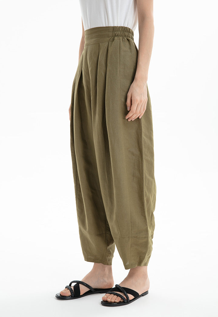 Choice Loose Cut Elasticated Waist Pants Khaki