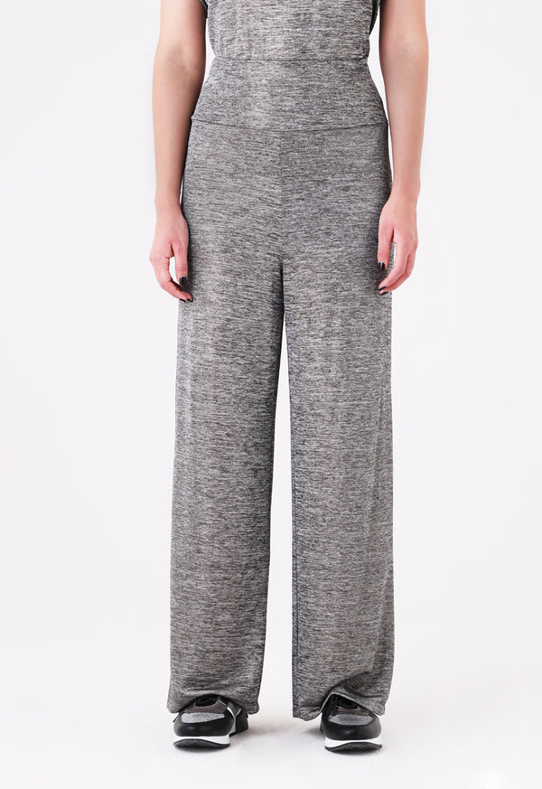 Choice Lurex Knitted Trouser Silver