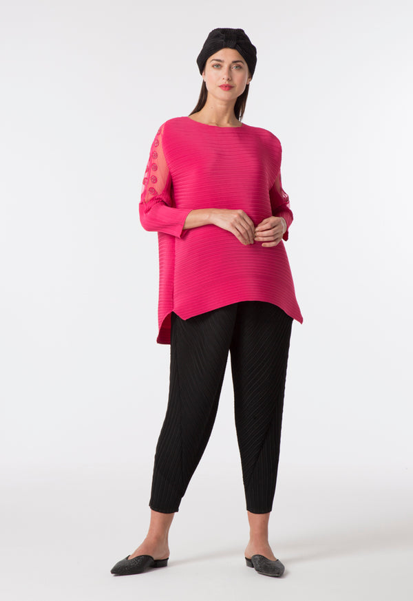 Choice Micro Pleated Blouse Fuchsia