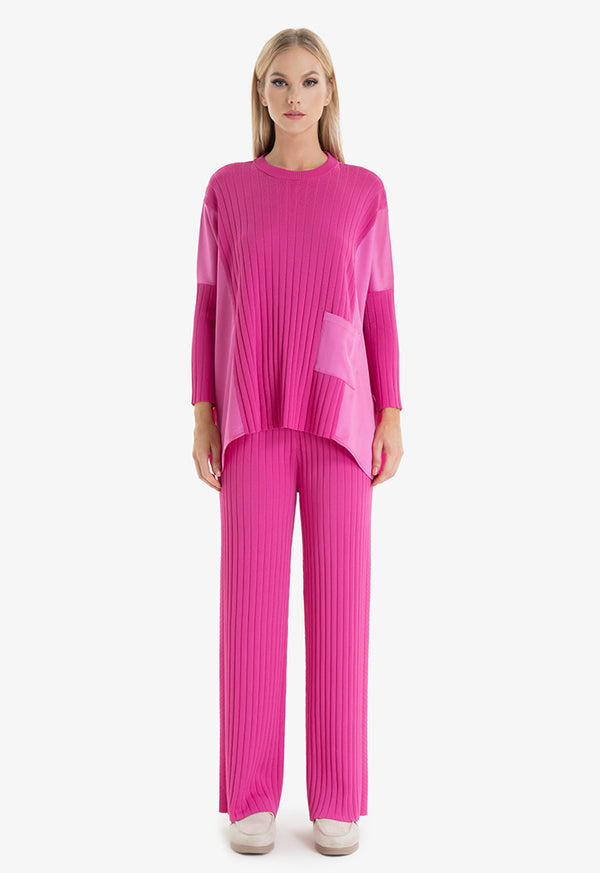 Choice Trousers With Striped Pattern  Pink