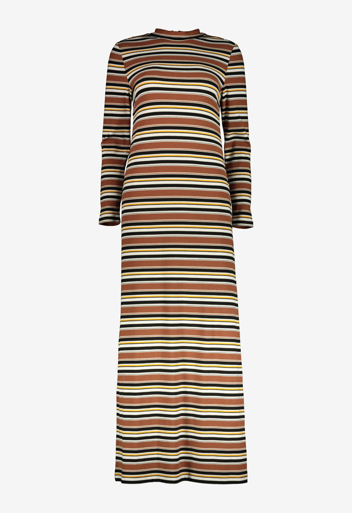 Choice Ribbed Stripes Knit Dress Multicolor