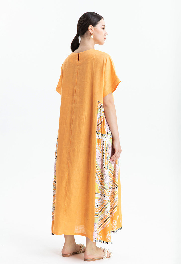 Choice Printed Edge Dress Orange