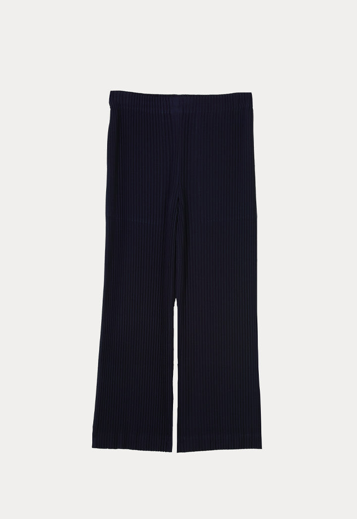 Choice Solid Knife Pleated Pants Navy