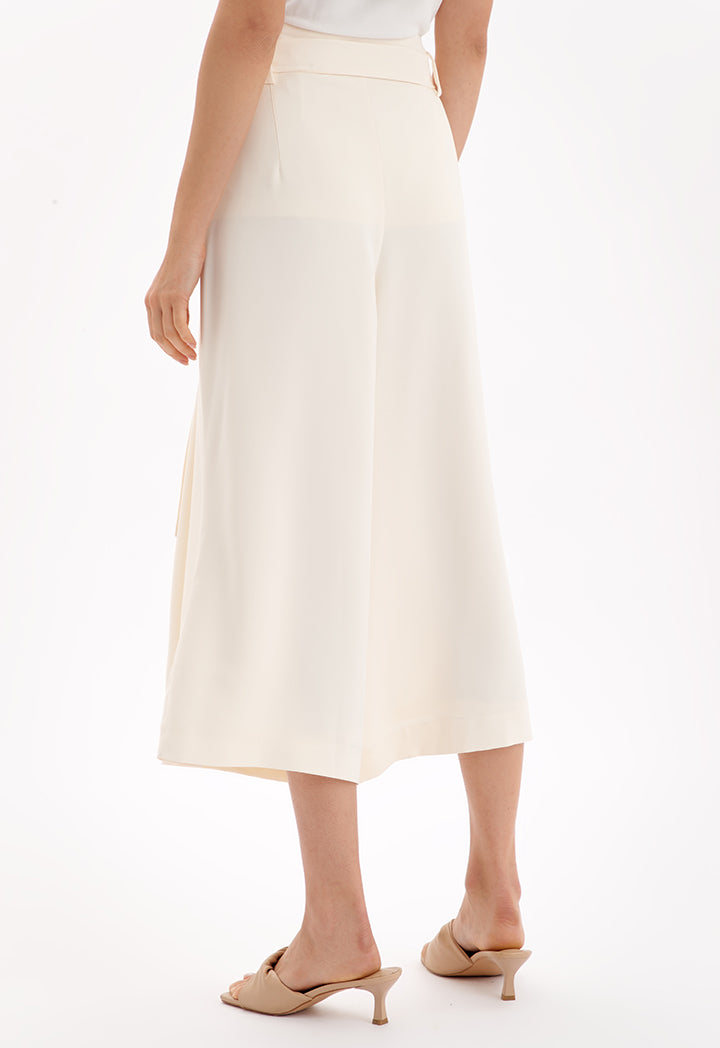 Choice Wide Leg Solid Soft Culottes Cream