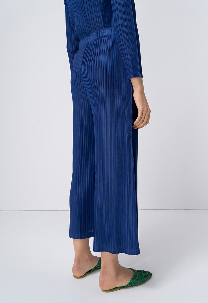 Choice Pleated Wide Leg Trousers Navy