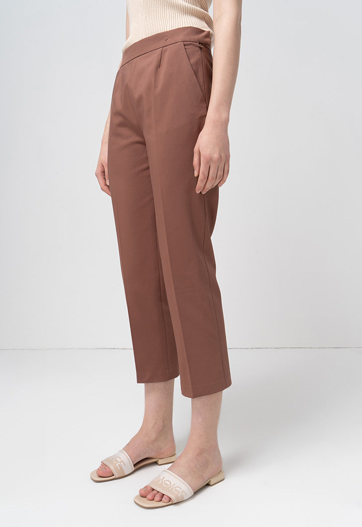 Choice Wide Leg High Waist Trouser Brown