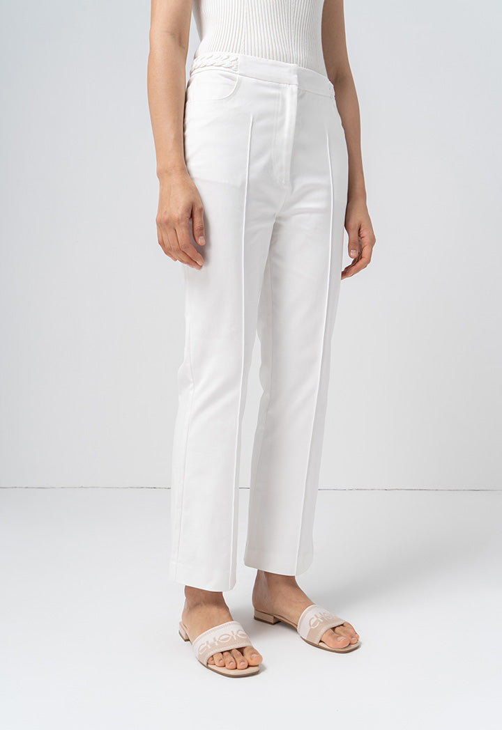 Choice Solid Straight Legs Denim Trouser Offwhite