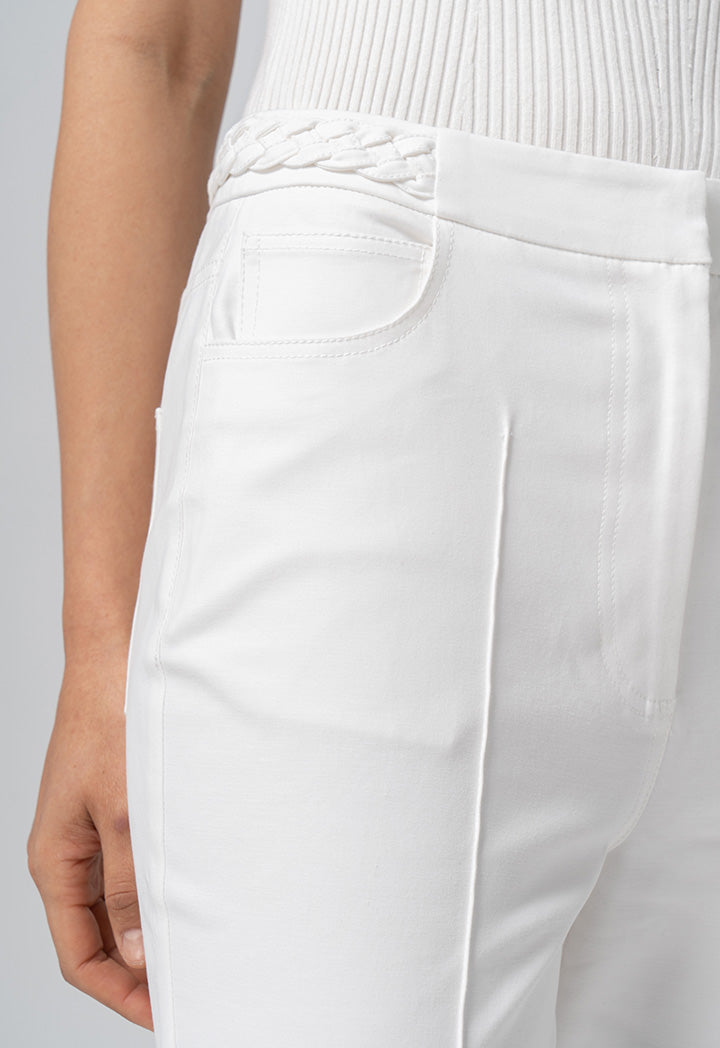 Choice Solid Straight Legs Denim Trouser Offwhite