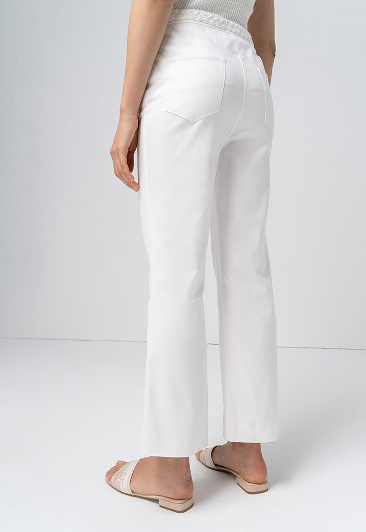 Choice Solid Straight Legs Denim Trouser Offwhite