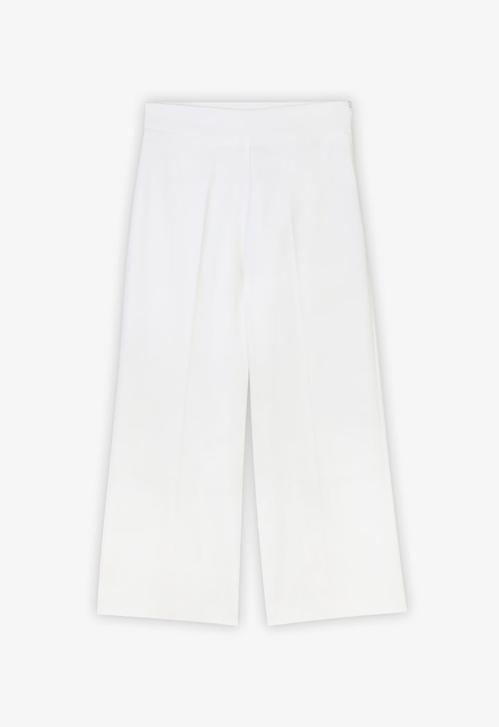 Choice Single Tone Wide Legs Trouser Offwhite