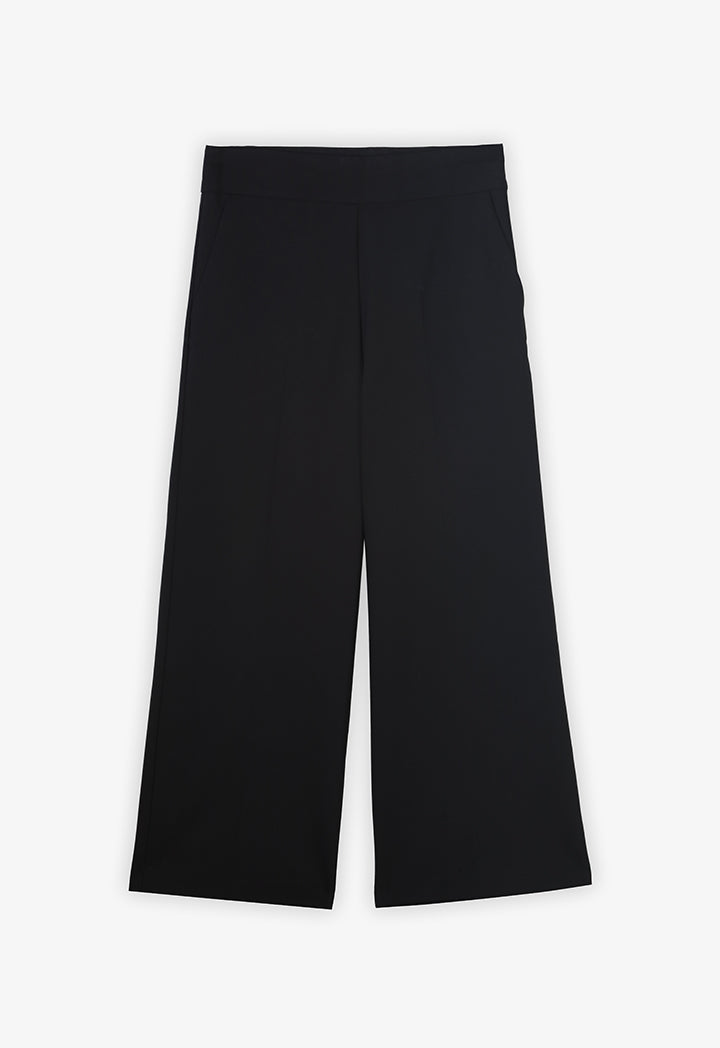 Choice Single Tone Wide Legs Trouser Black