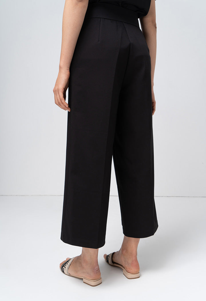 Choice Single Tone Wide Legs Trouser Black