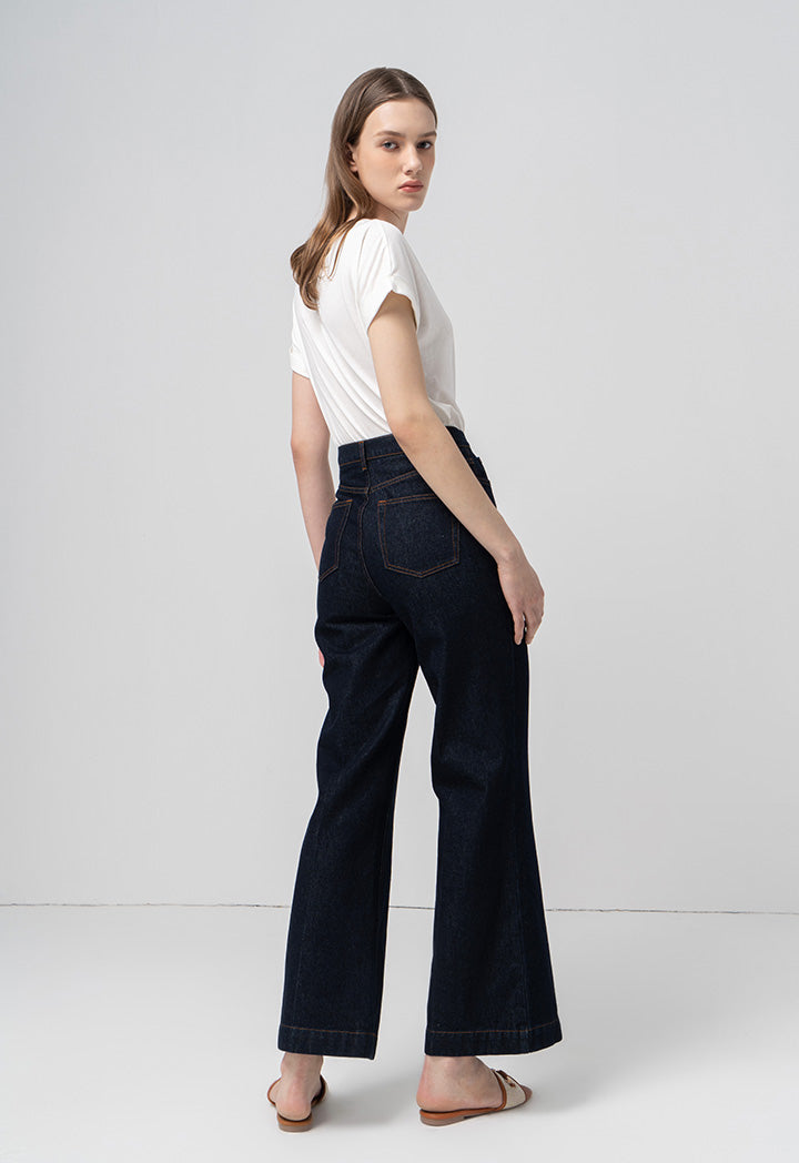 Choice Straight Wide Legs Denim Trousers Indigo