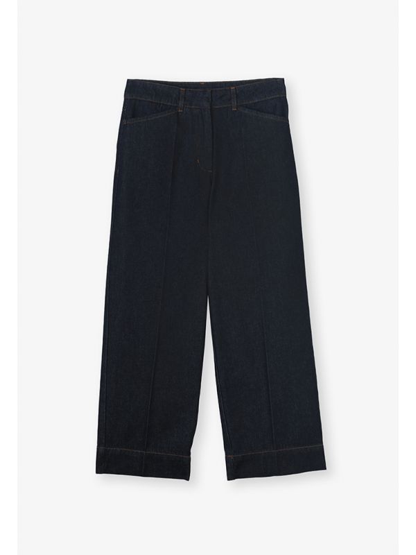 Choice Straight Wide Legs Denim Trousers Indigo