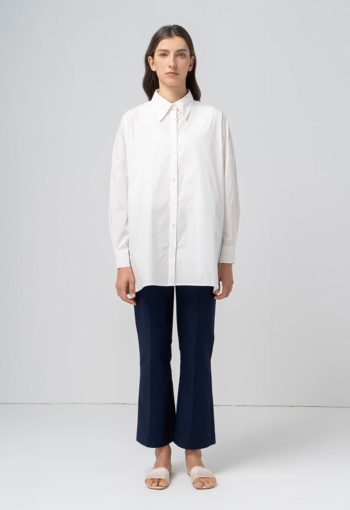 Choice Solid Long Sleeves Shirt Offwhite