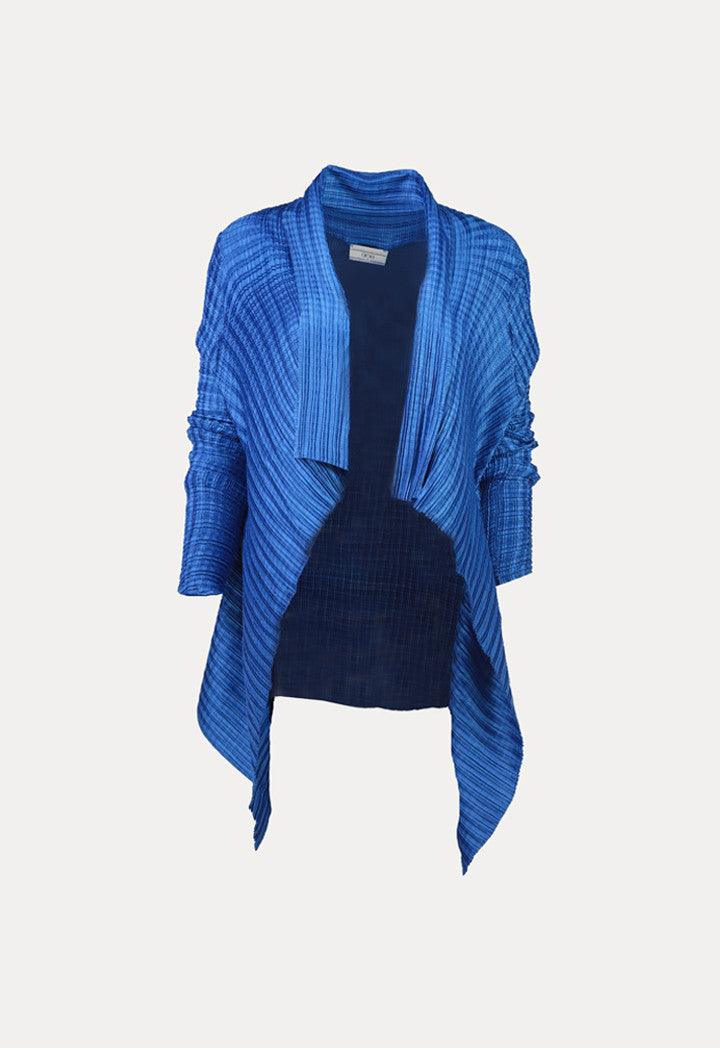 Choice Electric Pleated Waterfall Cardigan Blue