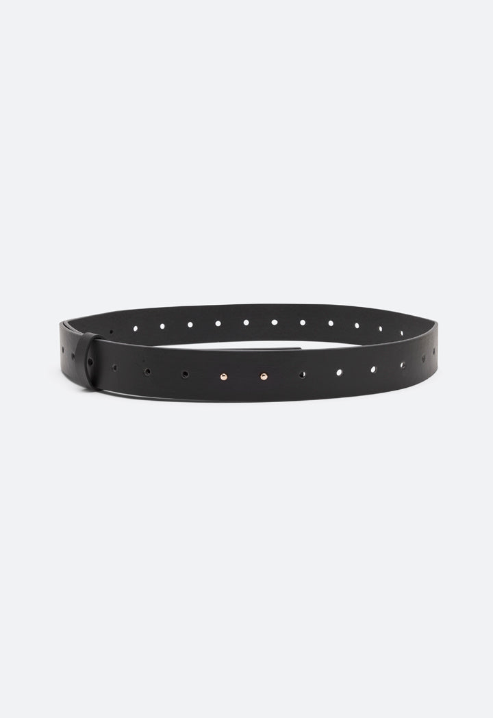 Choice Plain Buckle Less Belt Black - Wardrobe Fashion