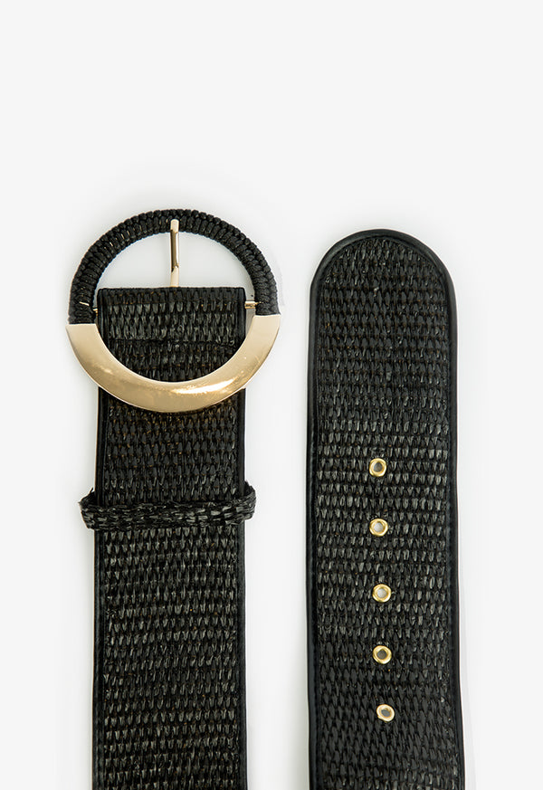 Choice Braided Belt With Buckle Detail Black