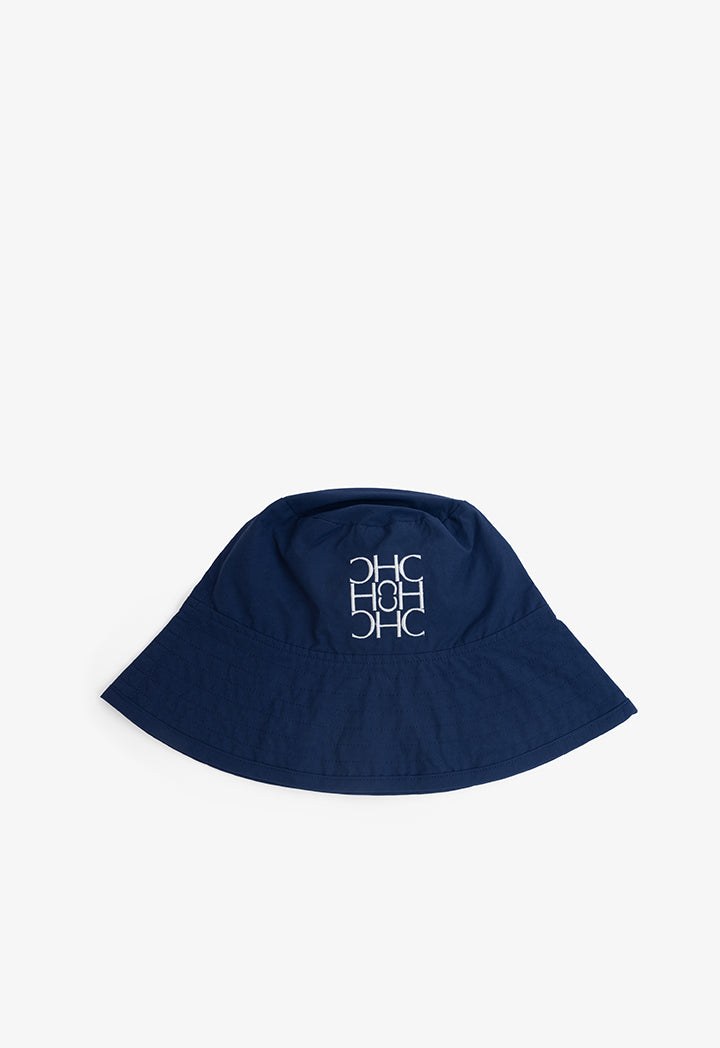 Choice Solid Branded Bucket Hat  Navy