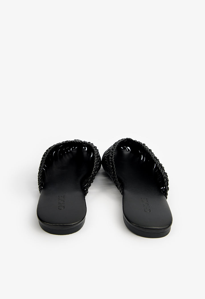 Choice Braided Flat Mules Black