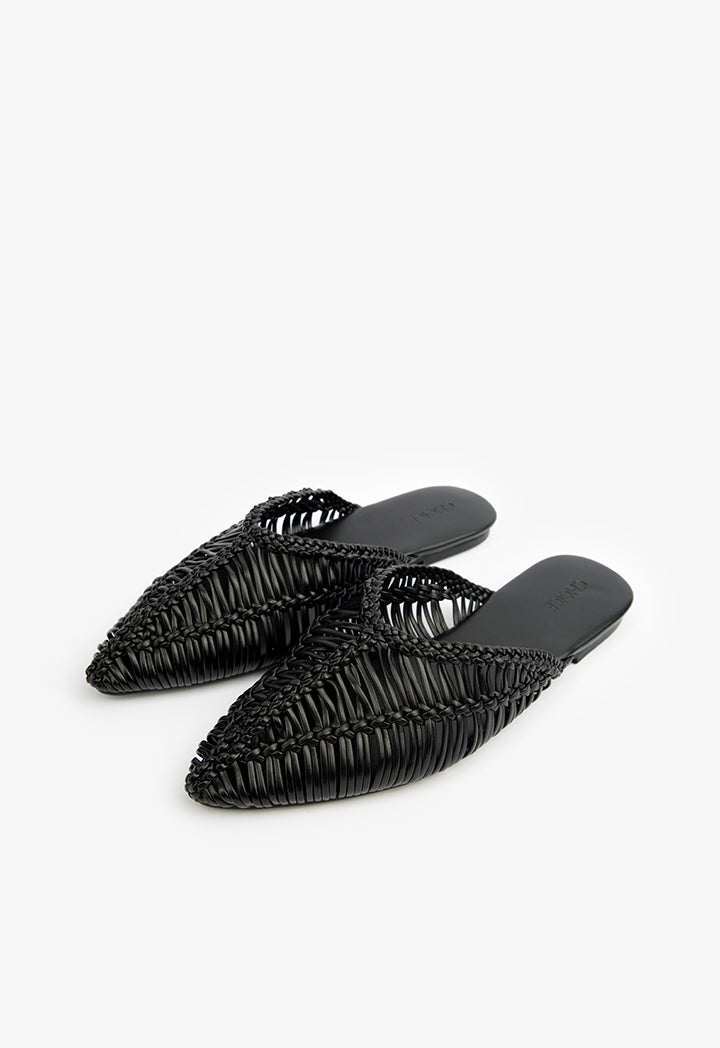 Choice Braided Flat Mules Black