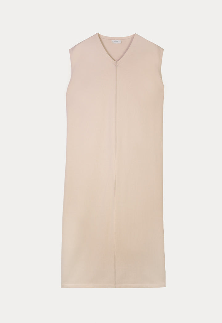 Choice V-Neck Classic Midi Dress Beige