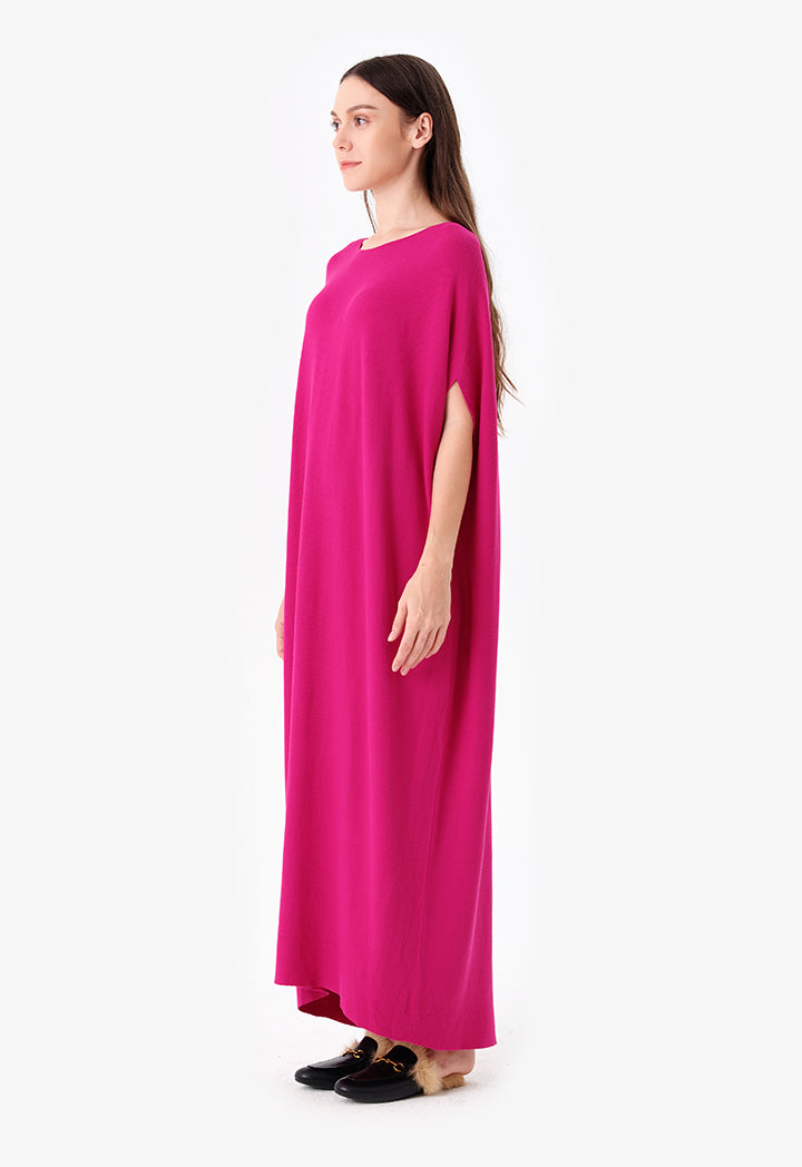 Choice Maxi Dress Arm Sleeves Fuchsia