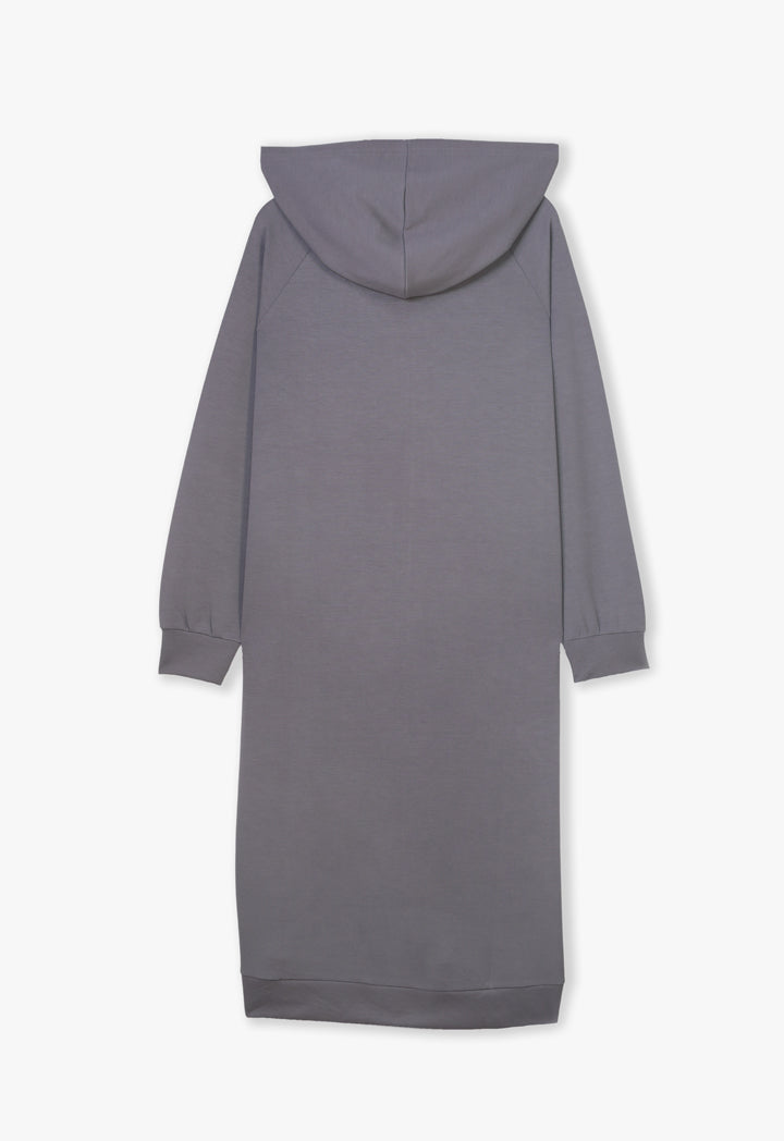 Choice Hooded Midi Dress Grey