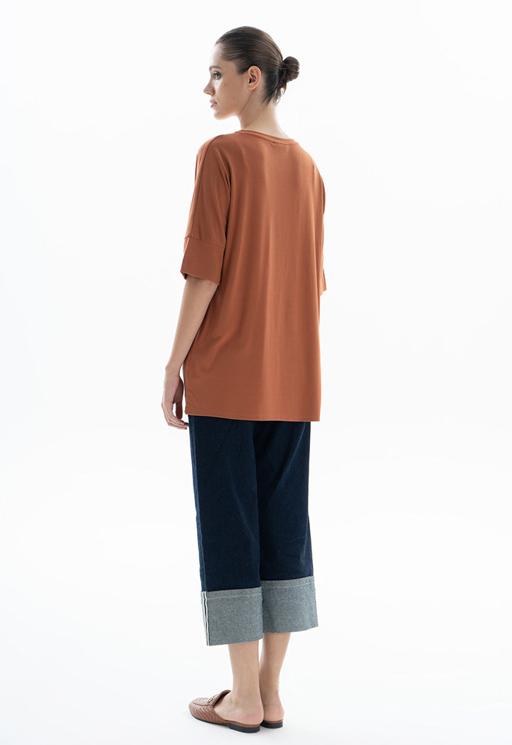 Choice Basic T-Shirt Brown