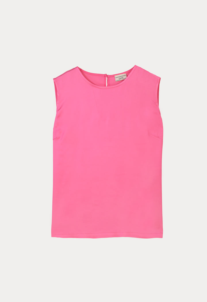 Choice Sleeveless Round Neck Top Fushia