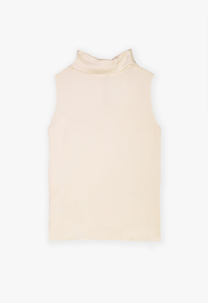 Choice High Neck Sleeveless Top Offwhite