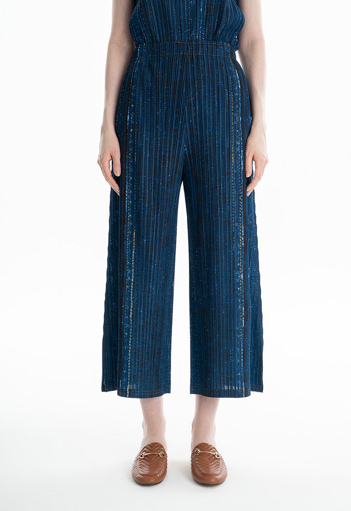 Choice Elasticated Waist Pleated Trousers Navy