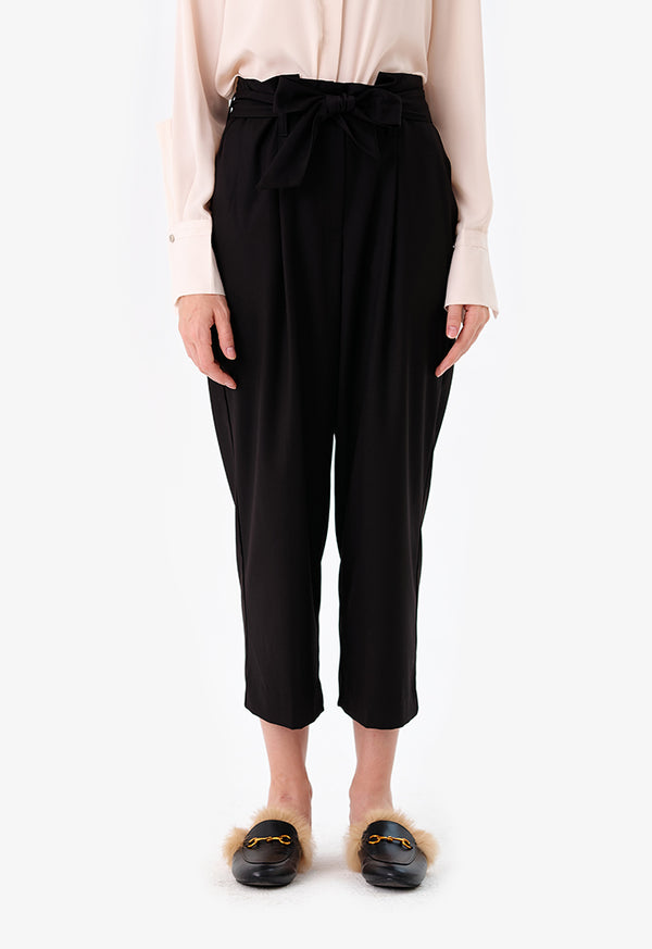 Choice Tie-Waist Detail Trousers Black