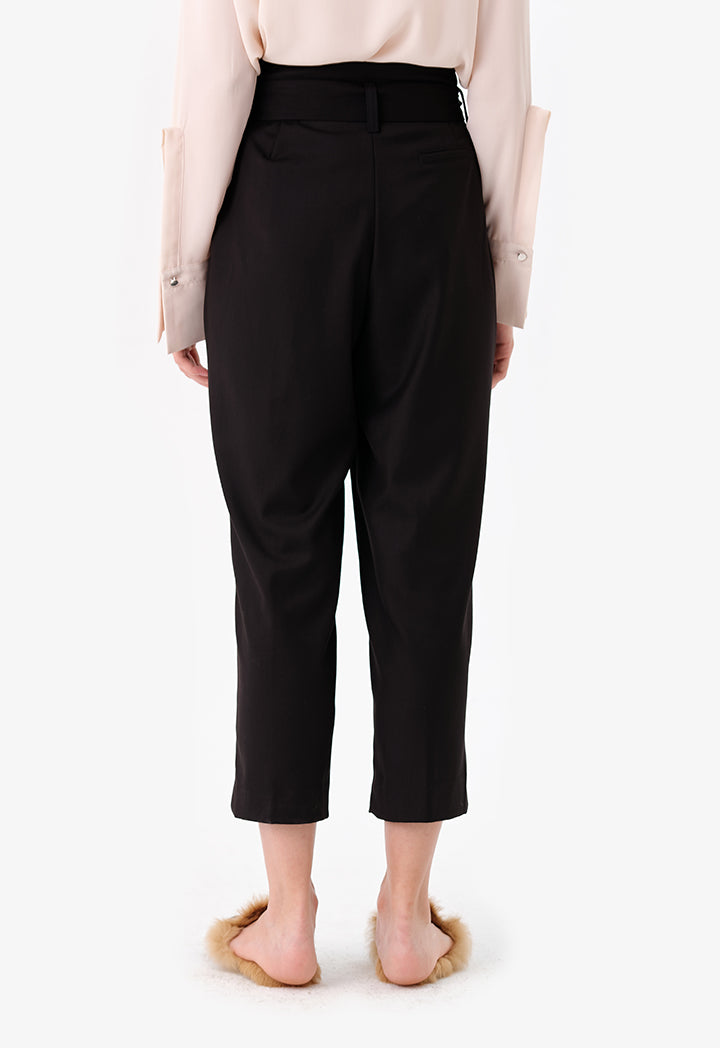 Choice Tie-Waist Detail Trousers Black