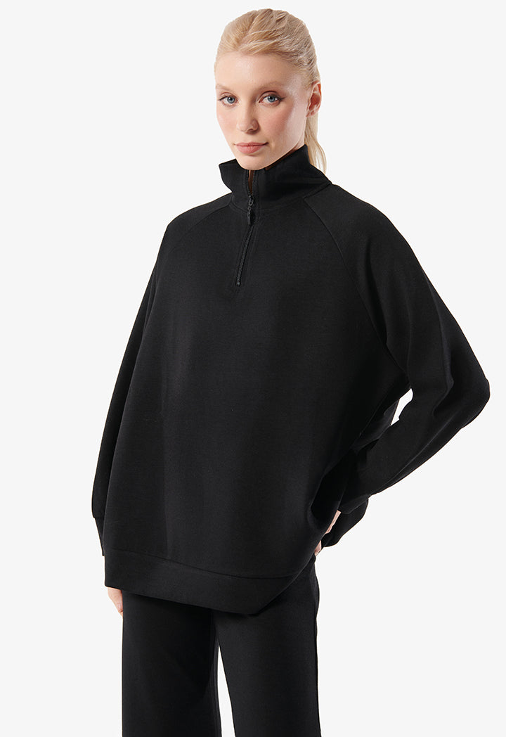 Choice Sweatshirt With Zipper Black