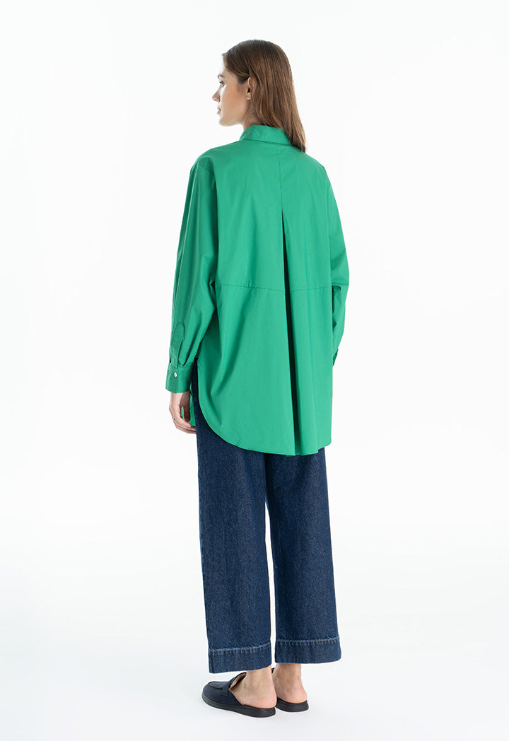 Choice Round Bottom Poplin Shirt Green