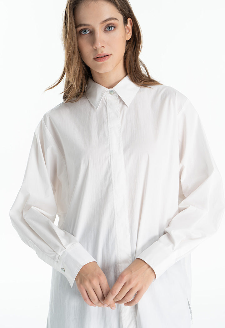 Choice Round Bottom Poplin Shirt Offwhite