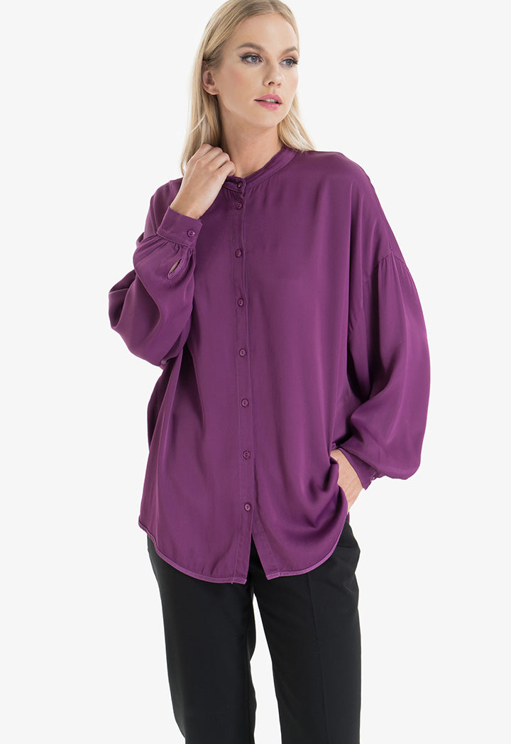 Choice Round Band Solid Shirt Fushia