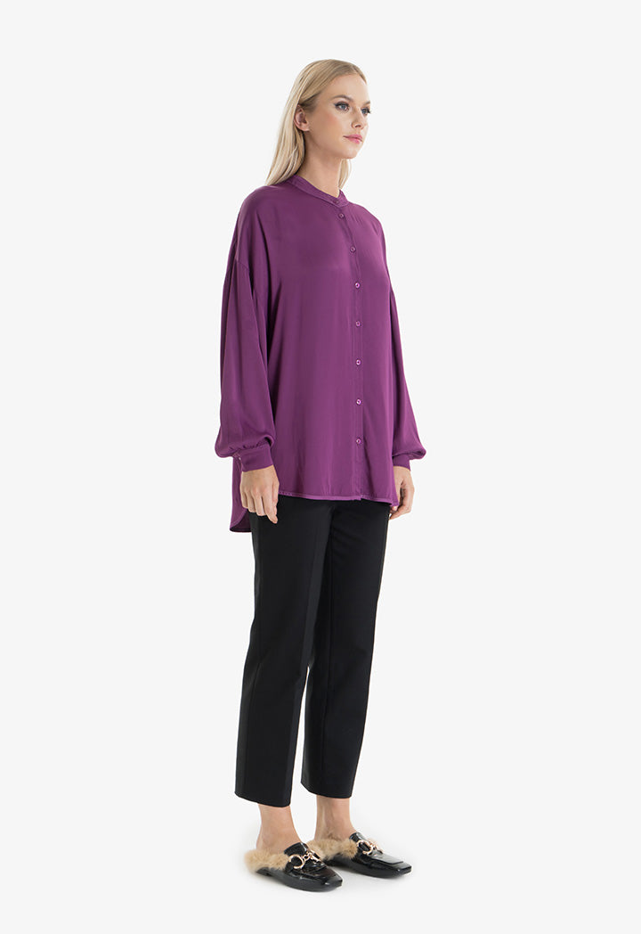 Choice Round Band Solid Shirt Fushia