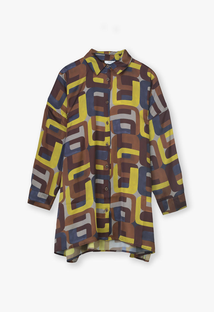 Choice Geometric Pattern Shirt Navy