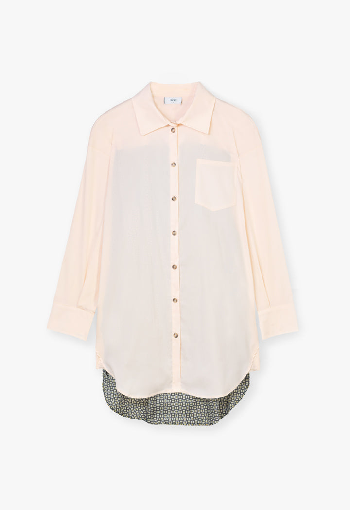 Choice Geometric Pattern Shirt Sand